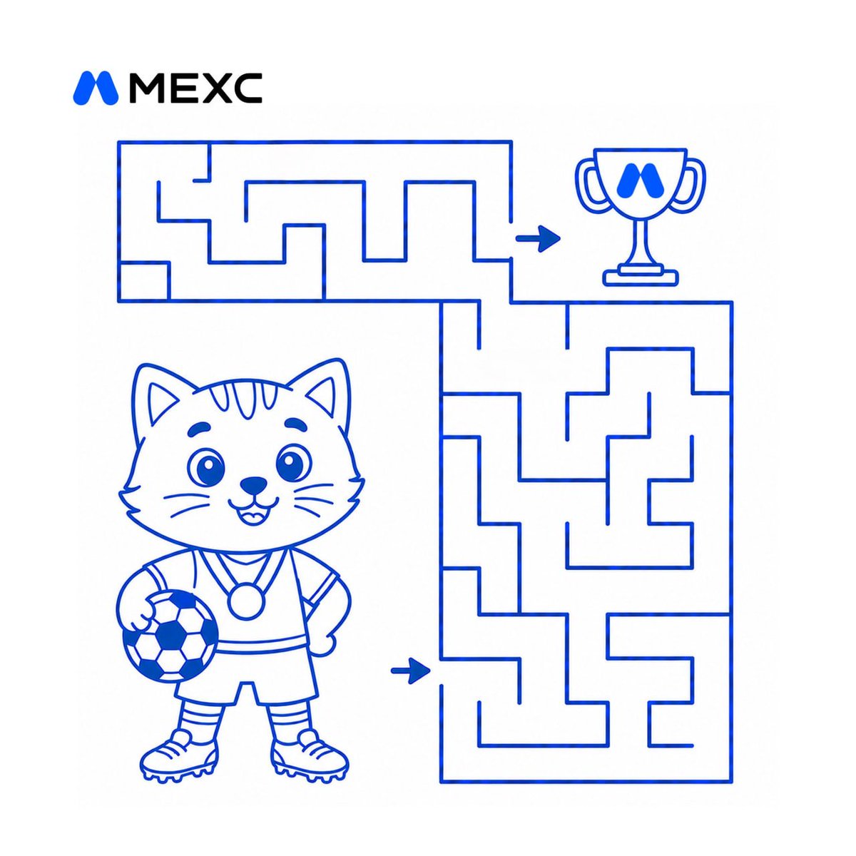 MEXCRussian's tweet photo. ⚽️ Решите футбольный лабиринт от MEXC и выиграйте 250 USDT!

➡️ Как участвовать:
1) Примите участие в Футбольном фестивале MEXC: https://t.co/VqZyJnjkXk
2) Решите футбольный лабиринт и оставьте ответ в комментариях
3) Заполните форму участия: https://t.co/2VsT4uXM24

10 случайных победителей разделят 250 USDT 🎁
Период проведения: 29 июня — 3 июля

⚠️ Победители выбираются только среди реальных участников Футбольного фестиваля — UID проверяется.