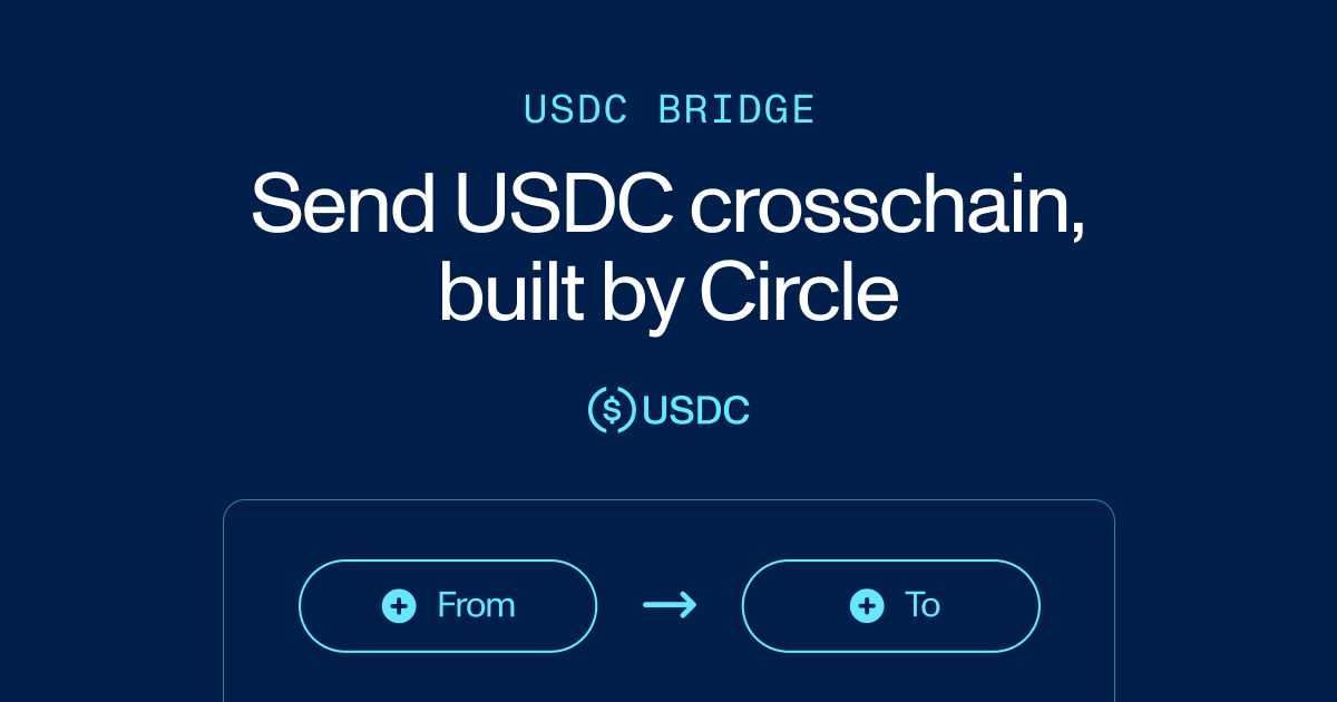 USDC's tweet photo. Need to move USDC crosschain?

USDC Bridge is a direct way to move USDC across supported chains, built by Circle.

→ No liquidity pools
→ No routing complexity
→ Predictable native USDC transfers
→ Built on Circle CCTP

Just a simple way to bridge USDC.

Start bridging: https://t.co/u4Hetg1Kor