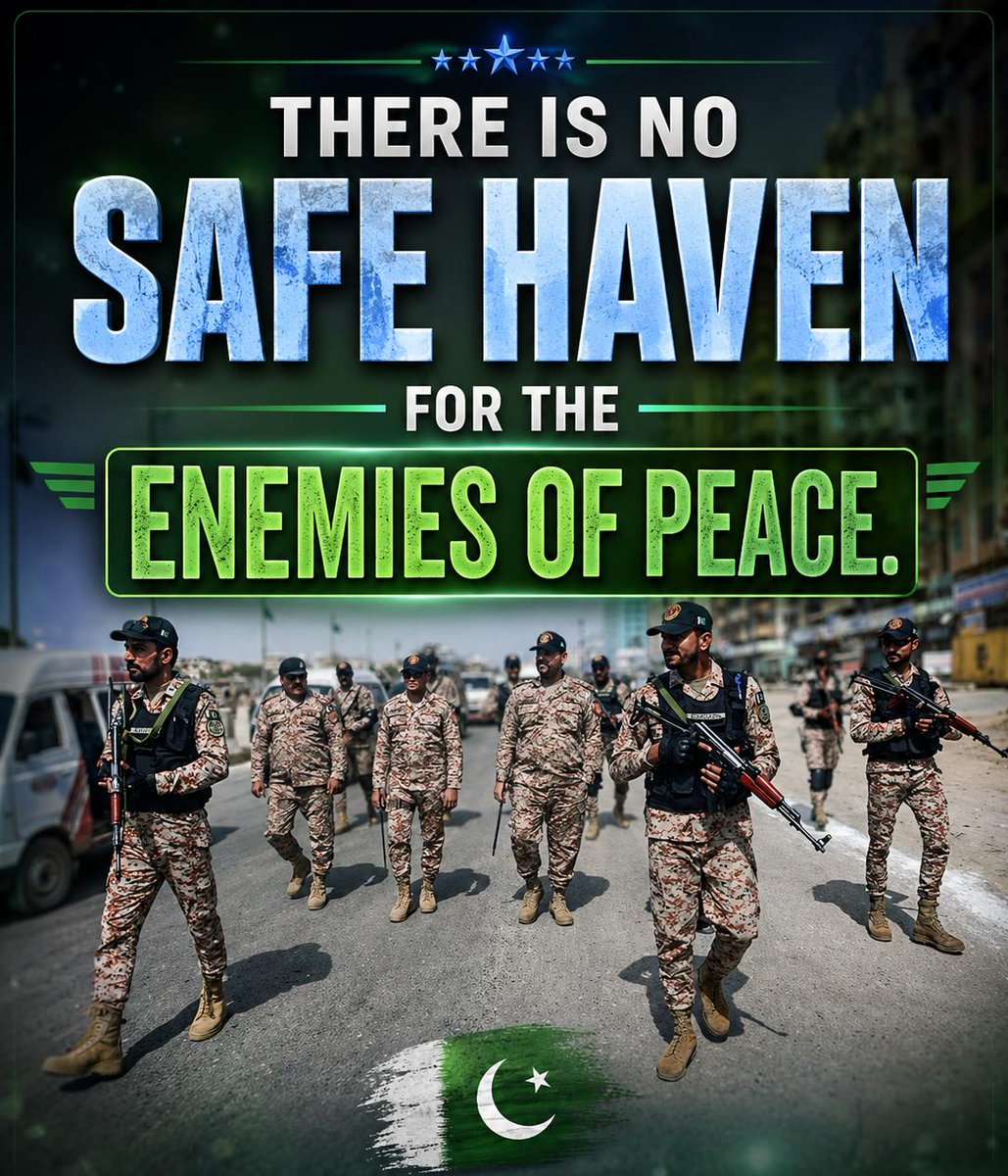 kazmi512_'s tweet photo. Every act of terrorism will be met with full force.Operation Azm-e-Istehkam will continue until terrorism is eradicated.
#KarachiTerrorAttackFoiled
#RangersOnFrontline
#UnitedAgainstTerror https://t.co/YAAXtEEgmh