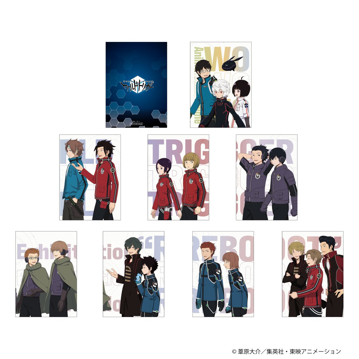 Anime_W_Trigger's tweet photo. ／
Anime WORLD TRIGGER Exhibition "REBOOT"
入場特典のお知らせ📢
＼

描き下ろしデザインのカードをランダムに1枚プレゼント✨
全8種並べるとつながるデザイン❕

👇詳細は公式HPをチェック！
https://t.co/Y3HZt9fkKF

🔗東京会場チケット好評発売中♪
ご購入はこちらから！
https://t.co/IYSygEQP17

#ワールドトリガー
#ワートリREBOOT
#ワートリREBOOT展