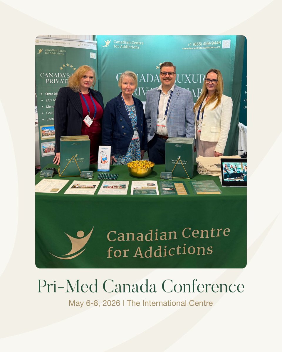 CCFAddictions's tweet photo. The Canadian Centre for Addictions attended the Pri-Med Canada Conference in Toronto, joining primary care professionals from across the country for three days of evidence-based clinical education and meaningful conversation.

Addiction and mental health belong in every primary care setting. Events like Pri-Med remind us how important it is to keep these conversations going among professionals, who are often the first point of contact for people struggling.

We are grateful for the connections made and the opportunity to represent our community at this important event.
To learn more about our programs and how we can support your patients, reach out to our team today.
+1(613) 707-1001
https://t.co/Pcc841cbFw