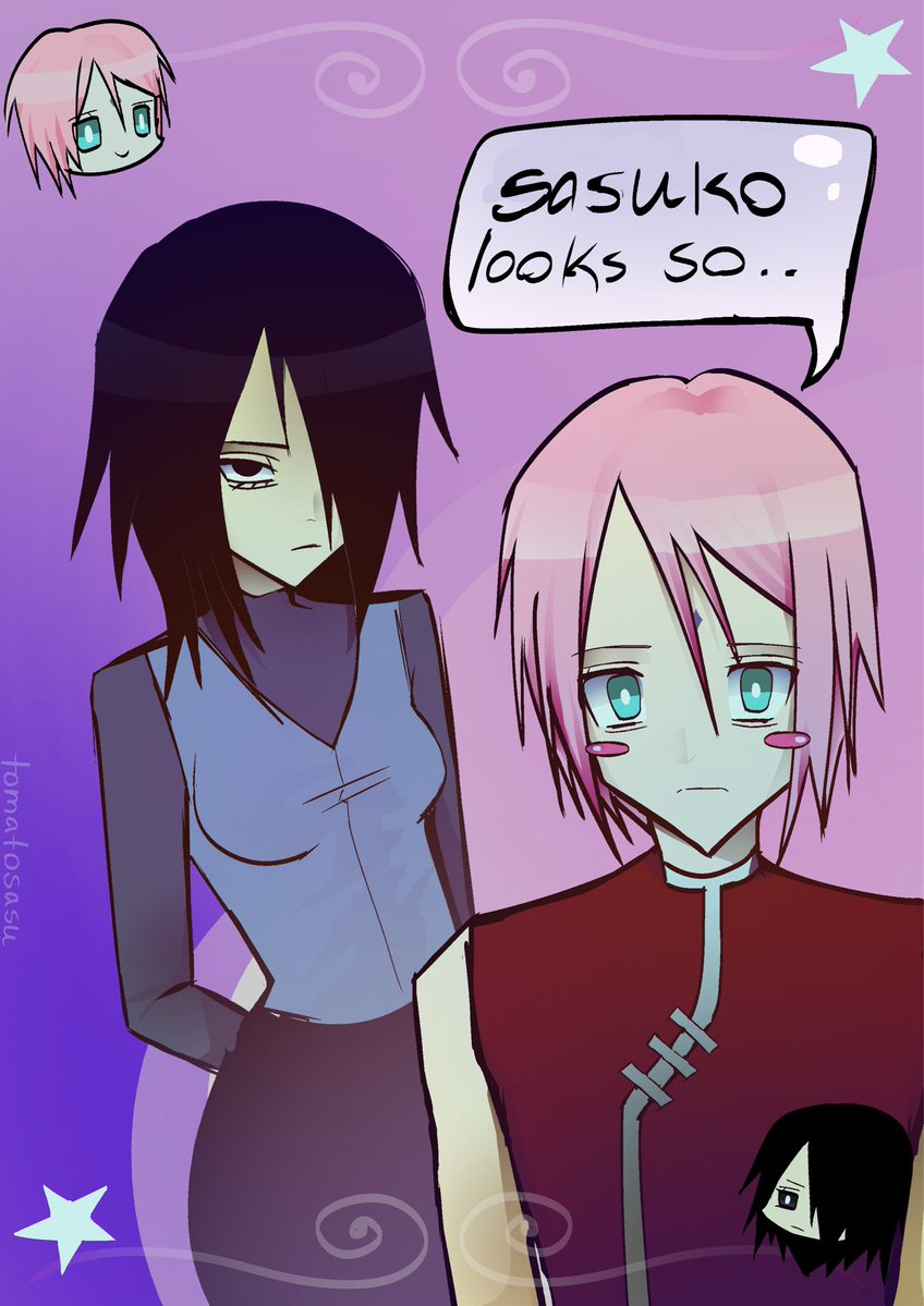 tomatosasuu's tweet photo. genderbent the cuties 🫪

#sasusaku #digitalart https://t.co/oApvc3LvKY