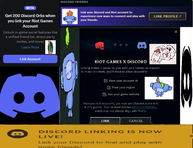 295aminute's tweet photo. did YOU guys know Discord x LEAGUE of LEGENDS is here?!? no way i only got notified 10000000000x thanks ^-^ https://t.co/ZTIwSGkjFC