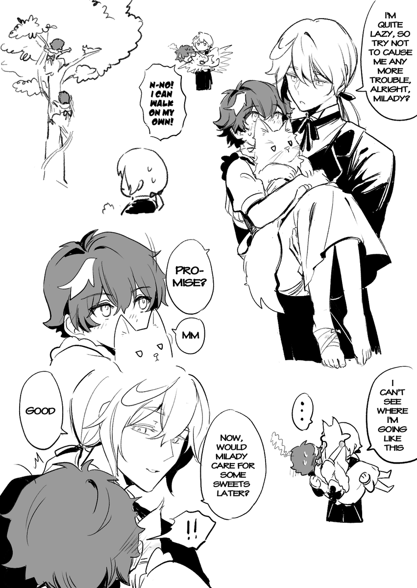 salat3991's tweet photo. Cw: BlizzLaze, boicest, it's not genderbend, random au
Blaze was such a troublemaker that every servant passed him off to Blizzard, the newest one. Everyone expected him to give up within three weeks, but Blaze only grew more well-behaved under his care. https://t.co/TA3ScTdMnK