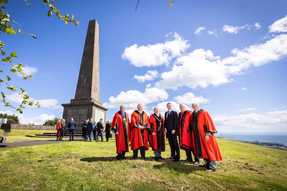 lisburnccc's tweet photo. The 110th anniversary of the Battle of the Somme was commemorated yesterday, Sunday 28 June, at the County Antrim War Memorial at Knockagh Hill.

Lisburn & Castlereagh City Council was represented by Mayor Councillor Brian Higginson, Chief Executive David Burns, Veterans Champion Alderman James Tinsley, Councillor Uel Mackin, Councillor Gary Hynds, and Alderman Allan Ewart MBE.

The commemoration brought together representatives from the Navy, Army and Air Force, as well as Councils, service organisations and community groups at the special remembrance parade and service.