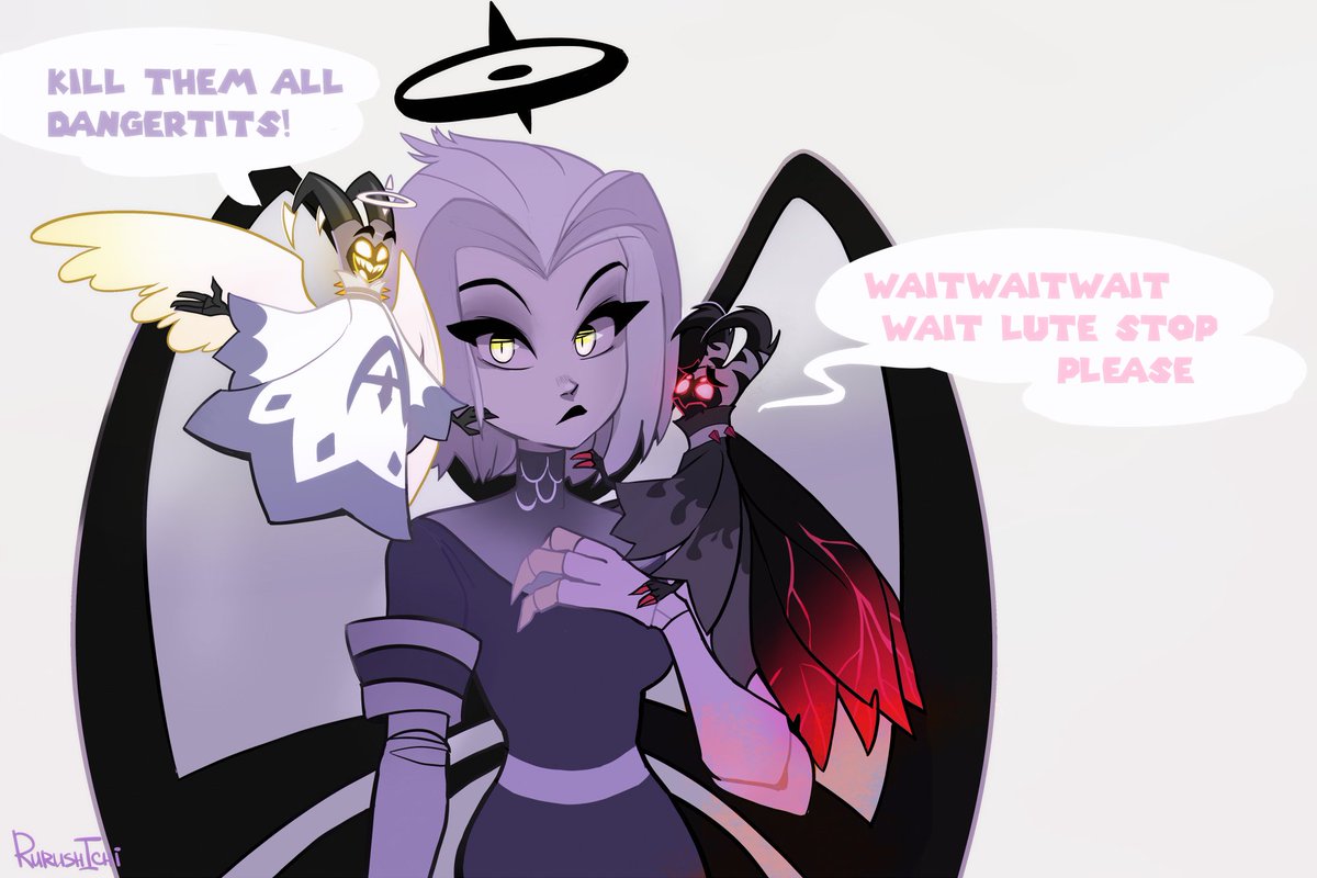 RurushIchi's tweet photo. #HazbinHotel #HazbinHotelAdam #HazbinHotelLute

There's something wrong with the angel on her shoulder. https://t.co/4xuad83Klh