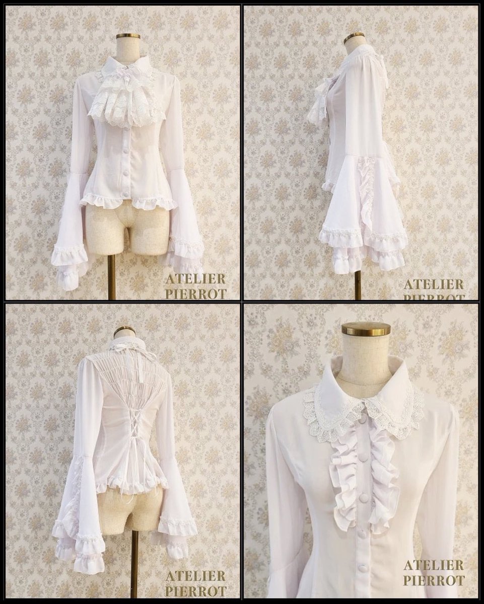 🌹再入荷🌹 【ATELIER PIERROT】 Louise Jabot Blouse ホワイト