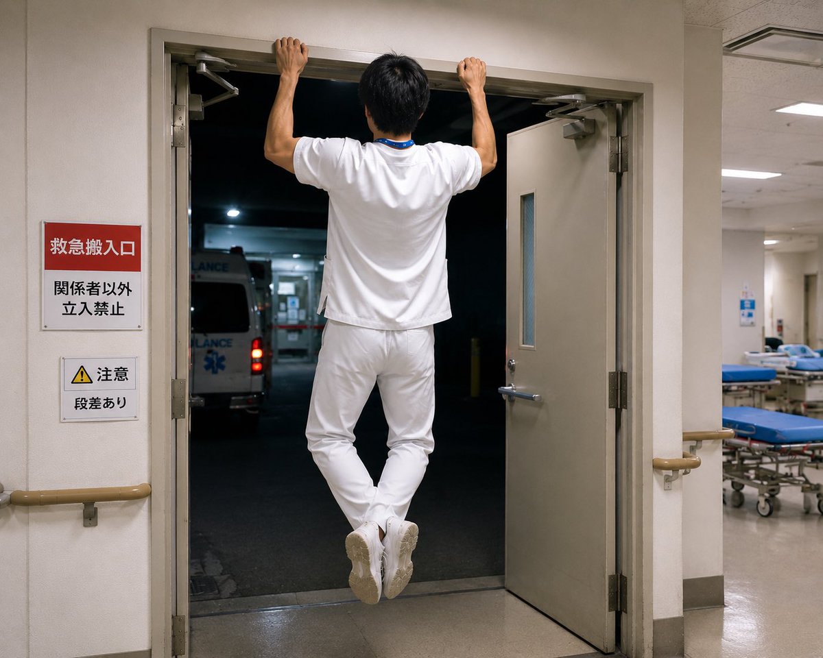 haru_fit_rn's tweet photo. 筋トレ看護師あるある

院内で懸垂できる場所を網羅してる https://t.co/Ih57xq9zlm