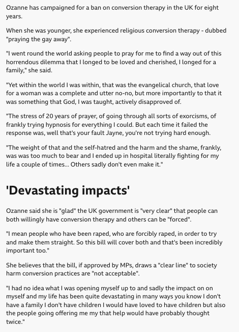 ripx4nutmeg's tweet photo. The Conversion Practices Bill will make it illegal and even imprisonable to tell a cross-dressing man that he's not a girl.

This is controversial, so BBC News talks to two people about the legislation..

And they're both trans activists. No alternative viewpoint is even offered. https://t.co/O6syz16TiP