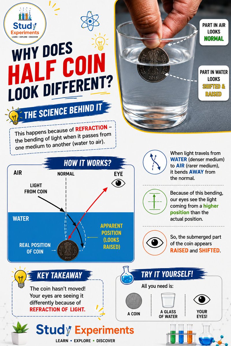 vinayaci's tweet photo. Refraction experiment with coin https://t.co/ld7xPMcXyL