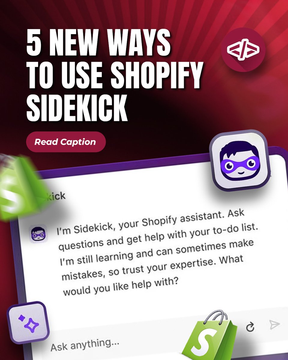 EffectiveAppsHQ's tweet photo. 5 ways Shopify Sidekick can supercharge your store

1️⃣ Automate tasks
2️⃣ Quick product insights
3️⃣ AI SEO help
4️⃣ Customer support
5️⃣ Marketing guidance

Stop guessing turn traffic into real sales today!

#ShopifyAssistant #AIForEcommerce #SmartStoreTools #ShopifyAutomation #AIEcommerce