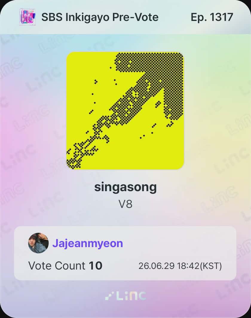 jajeanmyeon's tweet photo. RETWEET IF YOU SEE THIS! 

[INKIGAYO PRE VOTING] 

CARATs, #V8 ‘singasong’ has now been added to the voting list! cast your 10 votes daily! 

📆 7/3 FRI (11:59 PM KST)
📌 10 votes per acc/day
🔗: https://t.co/ANIriXCOpd

DROP YOUR VOTES NOW, CARATS!

#THE8 #디에잇 
#VERNON #버논
#SEVENTEEN #세븐틴