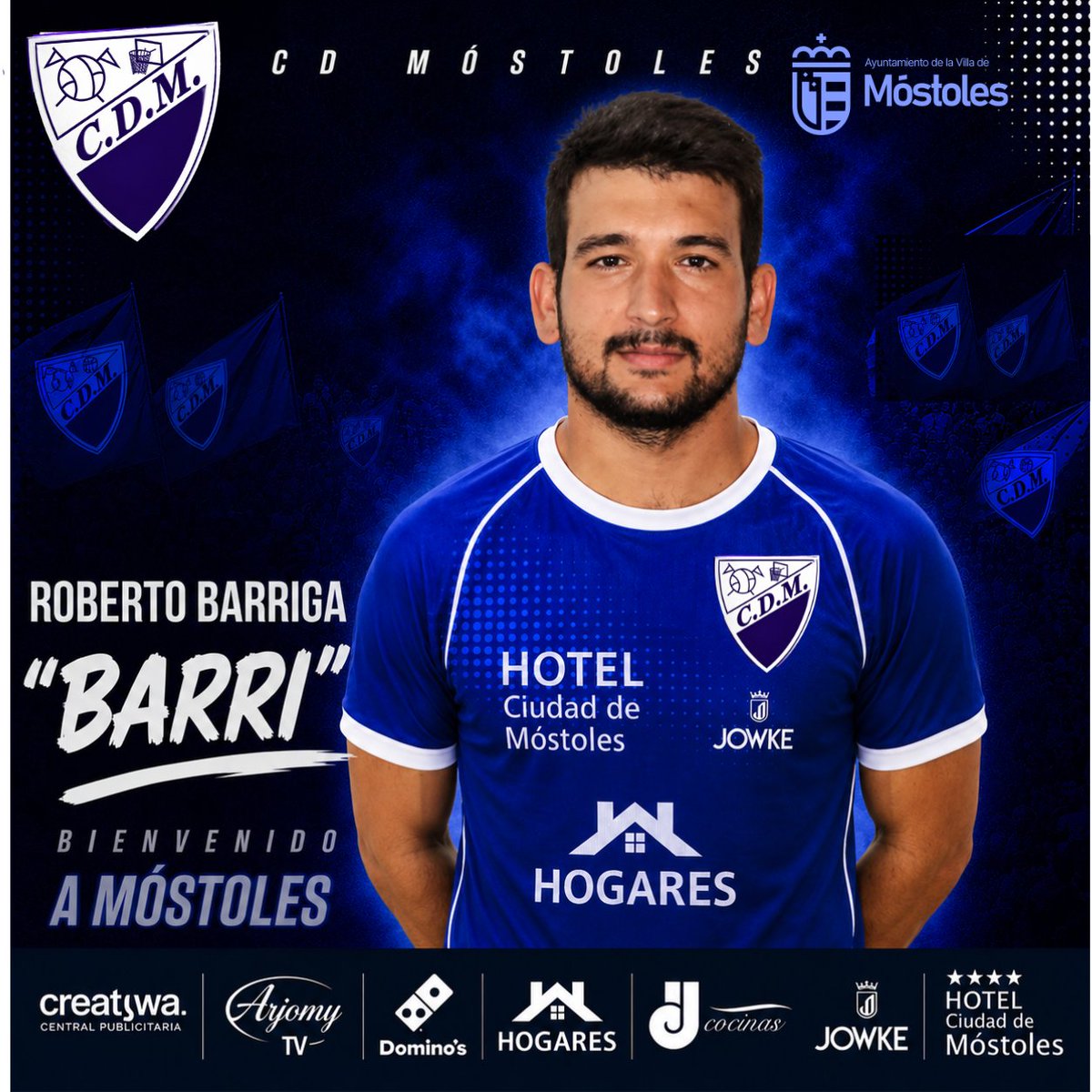 CDMostolesOfic's tweet photo. ✍️ 𝗥𝗢𝗕𝗘𝗥𝗧𝗢 𝗕𝗔𝗥𝗥𝗜𝗚𝗔 "𝗕𝗔𝗥𝗥𝗜" ya es del C.D. Móstoles. 💙

El centro del campo suma experiencia, equilibrio y personalidad.

¡Bienvenido a tu nueva casa, Barri! 💙🤍 #VamosCDMóstoles https://t.co/wdvhVQigUf