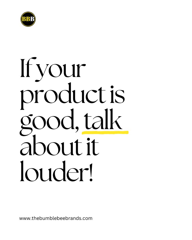 bumblebeebrands's tweet photo. Your products are great, don’t be shy to talk about how wonderful they are.

If you don't promote your products, nobody will do it for you. https://t.co/FRa8yQ7YjN