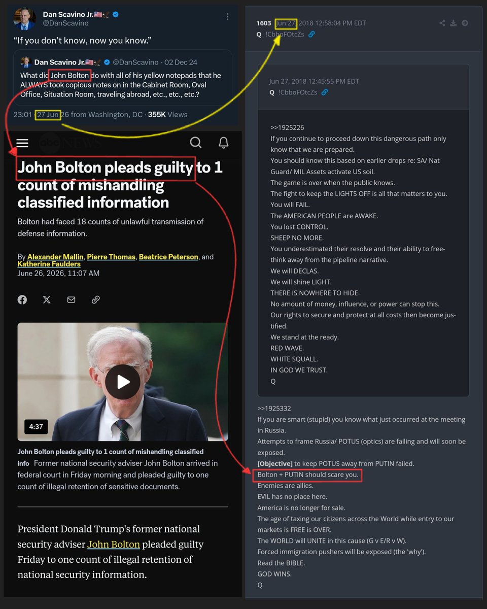 AutistDivision's tweet photo. In case you missed it.

John Bolton pleaded guilty to Count 12 of his 18-count federal indictment.

The Document Involved: The specific count centered on his unlawful retention of personal diary entries and notes containing highly sensitive intelligence, which detailed an adversary’s plans for an attack against U.S. forces and covered a covert action program.

Sentence Agreement: While the charge carries a statutory maximum penalty of 10 years, prosecutors agreed to cap his maximum prison exposure at five years (60 months).

Financial and Benefit Forfeiture: Bolton agreed to pay a $2.25 million fine and forfeit his federal government retirement annuity benefits.