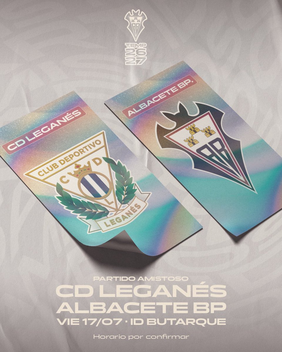 AlbaceteBPSAD's tweet photo. Nuevo amistoso confirmado 🤍

El 17 de julio jugaremos 🆚 @CDLeganes en las instalaciones pepineras 🦇 https://t.co/RtkH2Dow94