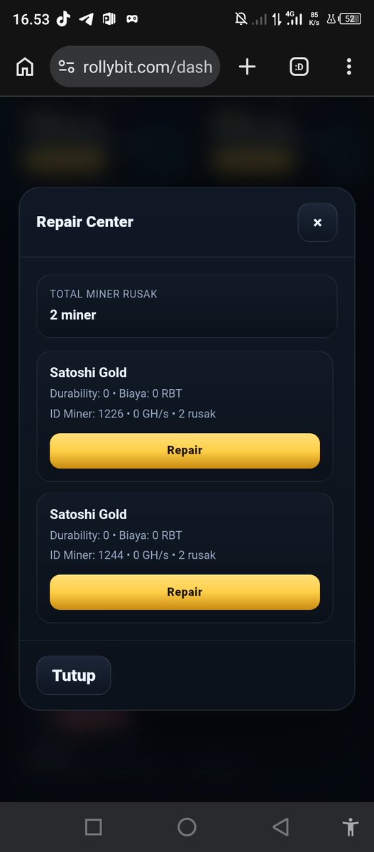 handi_Crypto's tweet photo. @rollybit Please lah rollybit, kenapa saya beli miner, mau di repair kok ga bisa bisa, dari tadi pagi, saya merasa di rugikan atau di bohongi, saya beli 3 miner loh, yang 10.000gh Kenapa tidak bisa di repair sampai sekarang?
Nama akun : Hazza
Rollybit, saya harus buat laporan kemana https://t.co/iqMTPaztdN
