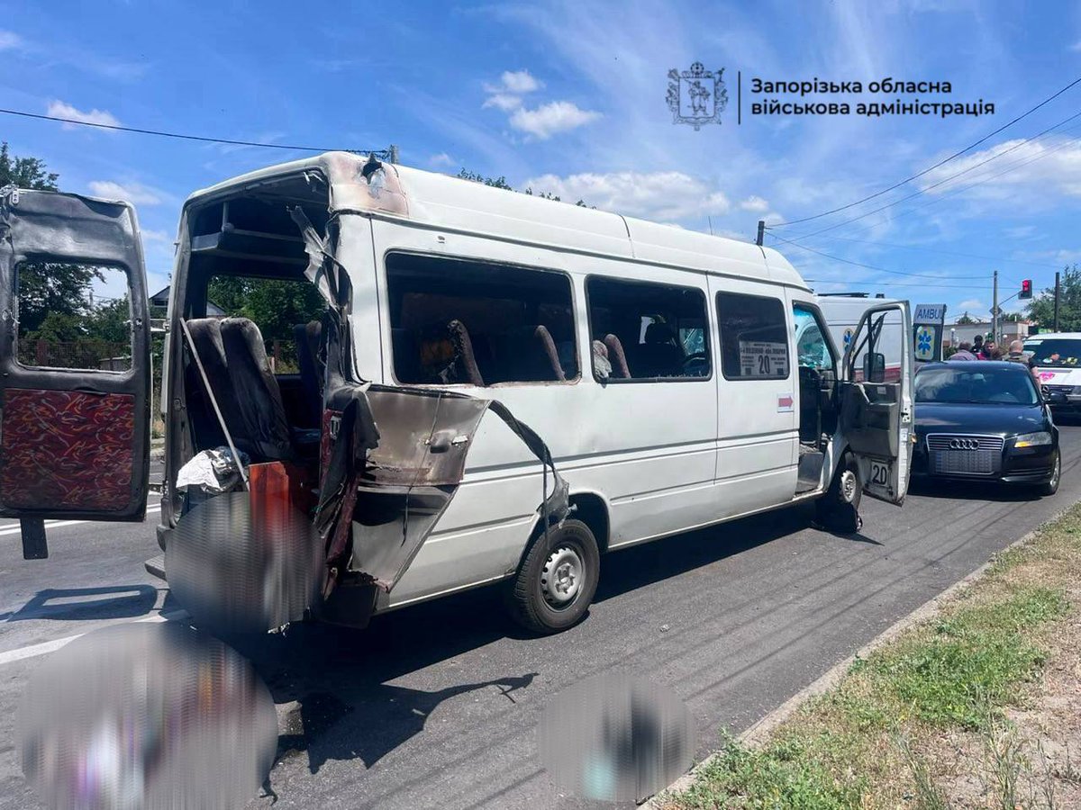 maksymeristavi's tweet photo. russian human safari reached Zaporizhzhia, my homecity of almost one million. russians now target public buses with their FPV drones. in today's attack, they killed two passengers and injured over a dozen, including a child. the culture of utter evil https://t.co/IbGNBCOjxP