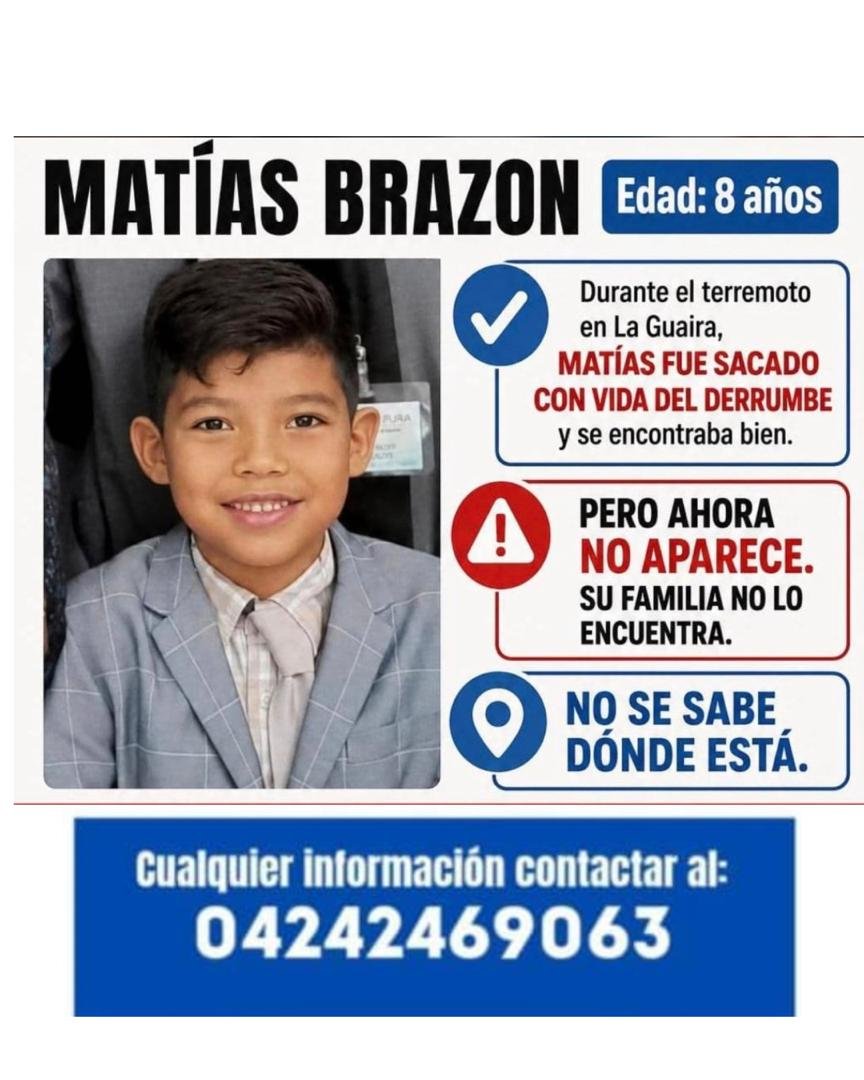 lorearraiz's tweet photo. Matías fue rescatado pero su familia no lo encuentra.
Por favor, compartan esta información 🙏 https://t.co/IkFXSY9lom