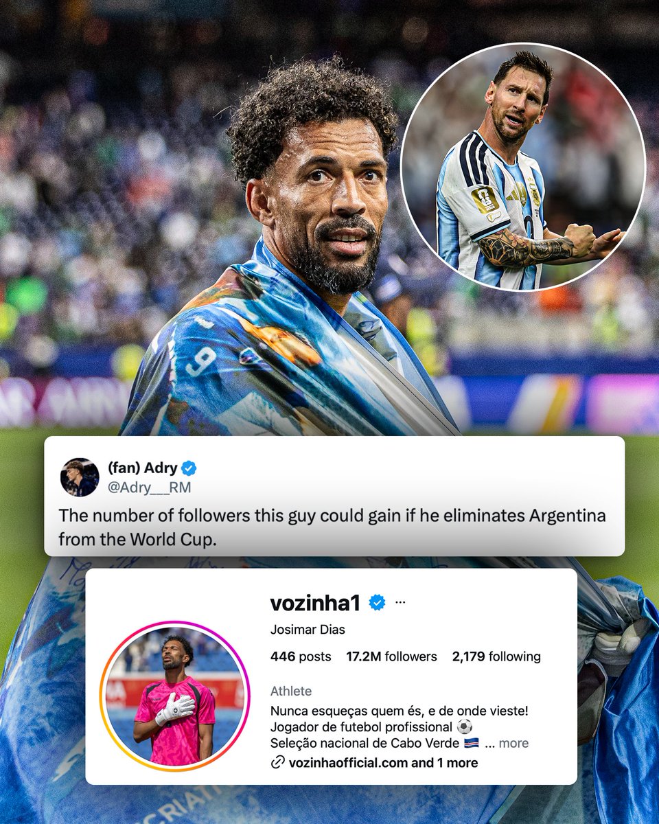 ESPNUK's tweet photo. Cape Verde will play Argentina in the Round of 32 👀

Imagine the scenes 😅 https://t.co/AwbvZ7vNl2