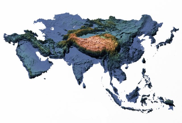 TheGlobal_Index's tweet photo. The elevation map of Asia https://t.co/BippP70Kp0