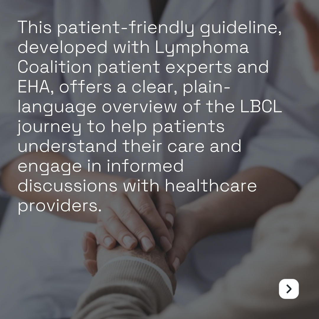 EHA_Hematology's tweet photo. Clear guidance supports better patient care
The first EHA–Lymphoma Coalition patient-friendly guideline on #LBCL is now available, translating complex recommendations into language your patients can understand and use.
Developed with patient experts, it helps you guide conversations, support understanding, and empower shared decision-making in daily practice.
Read the guideline here: https://t.co/FqYjKqimRL
@knowyournodes