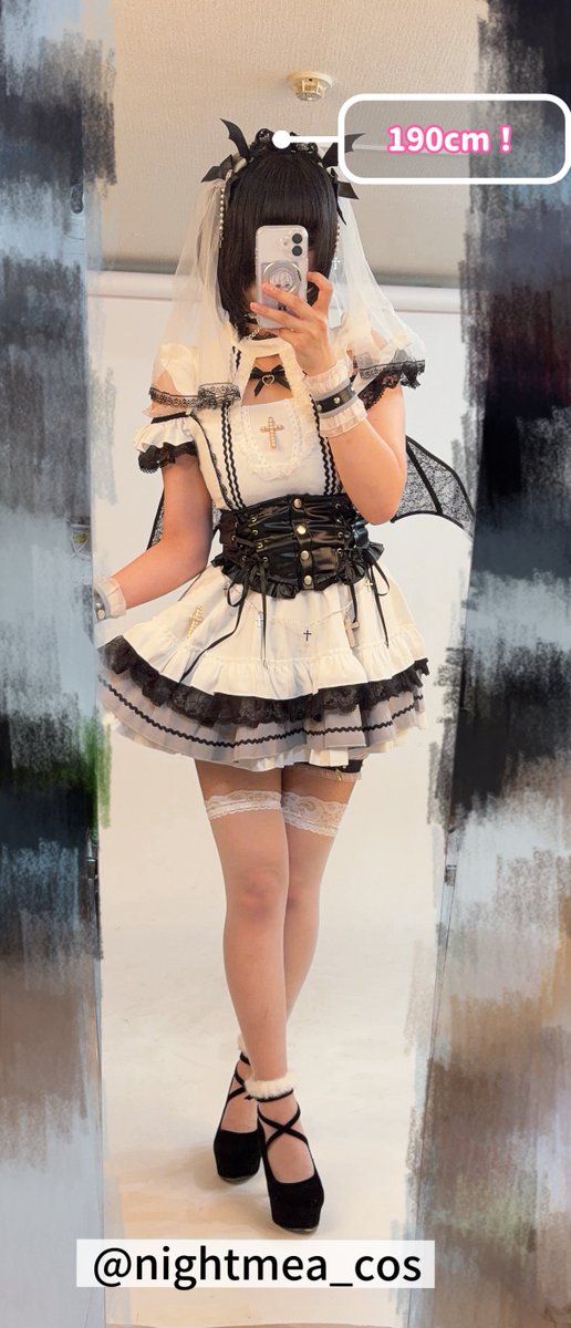 nightmea_cos's tweet photo. 当日の衣装はこちらになります😈
190cmのかわいい系高身長モデルです！
ぜひご予約お待ちしてます👠💕 https://t.co/peHJwC0Qjh