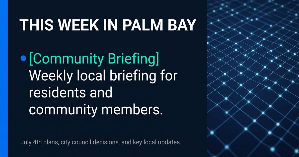 thepalmbayer's tweet photo. 🎆 Palm Bay announces its Sestercentennial July 4th program, alongside critical City Council utilities updates and P&amp;Z reviews. Details:

https://t.co/avumWDTHt3 https://t.co/zoumZAoJ94