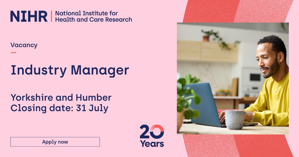 NIHRrdn's tweet photo. Are you a customer-focused leader with a proven knack for navigating complex environments? An exciting opportunity has arisen for dynamic and collaborative Industry Manager to join our team in Yorkshire and Humber.

🔗Find out more and apply by 31 July: https://t.co/Xr5J6vccVB https://t.co/K77icG732s