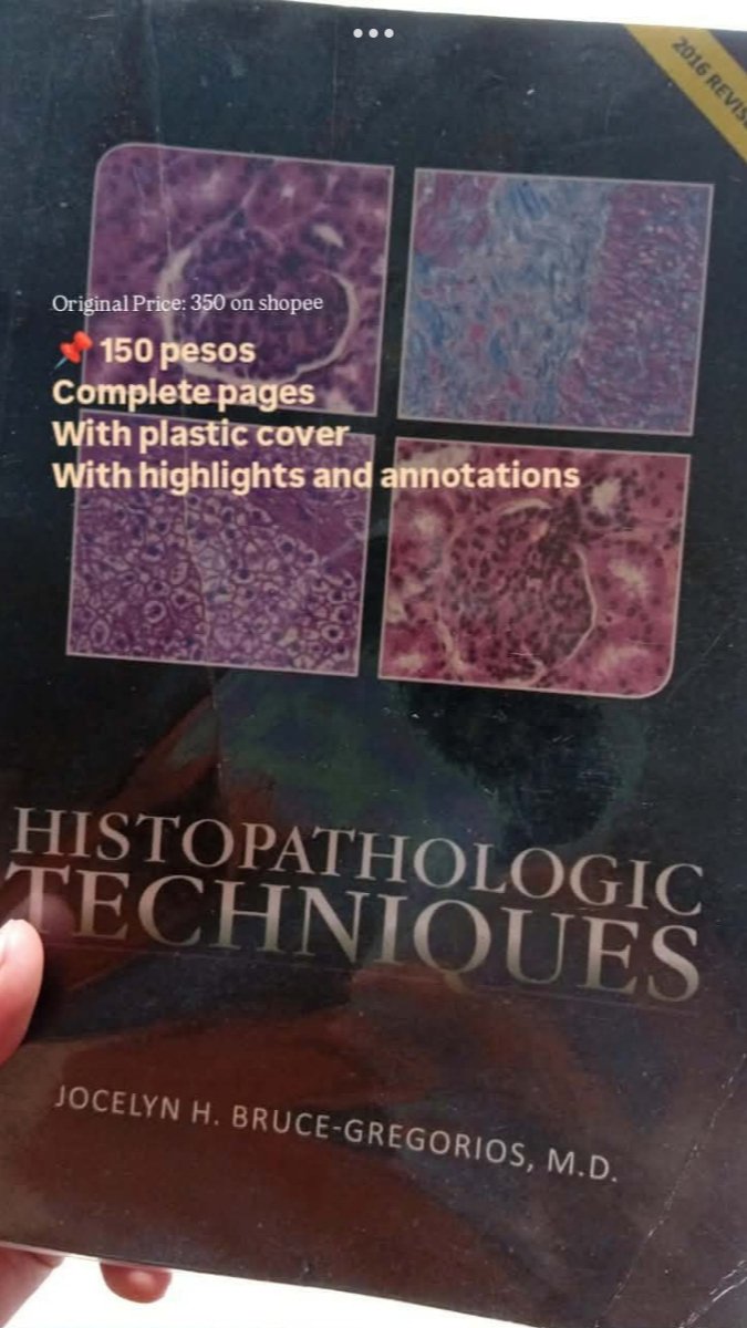 kiacytes's tweet photo. 📚 FOR SALE: MedTech Books 🩺
Location: Cavite
Meetup: Available within Cavite
Shipping: LBC (shipping fee shouldered by the buyer)

✅ Histopathologic Techniques (Gregorios) – ₱150
✅ PMLS 2 Learning Guide – ₱350
✅ Medical Parasitology in the Philippines (Belizario) – ₱400 https://t.co/NeboJtkzpr