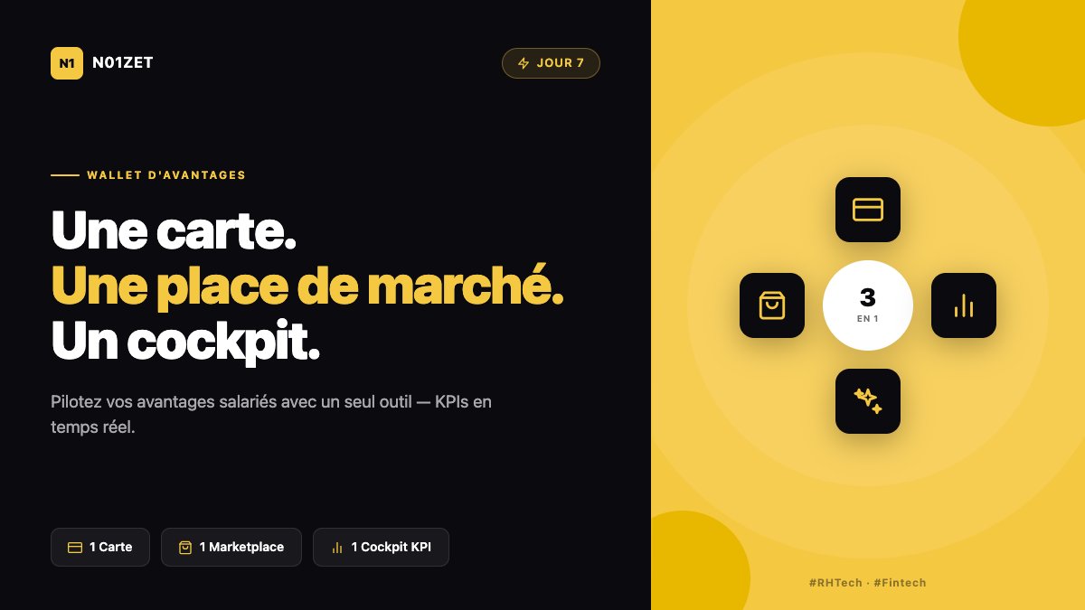 N01zet_AZL's tweet photo. Wallet d'avantages = 1 carte + 1 marketplace + 1 cockpit KPI. #RHTech #fintech https://t.co/rpcZ88OuPs