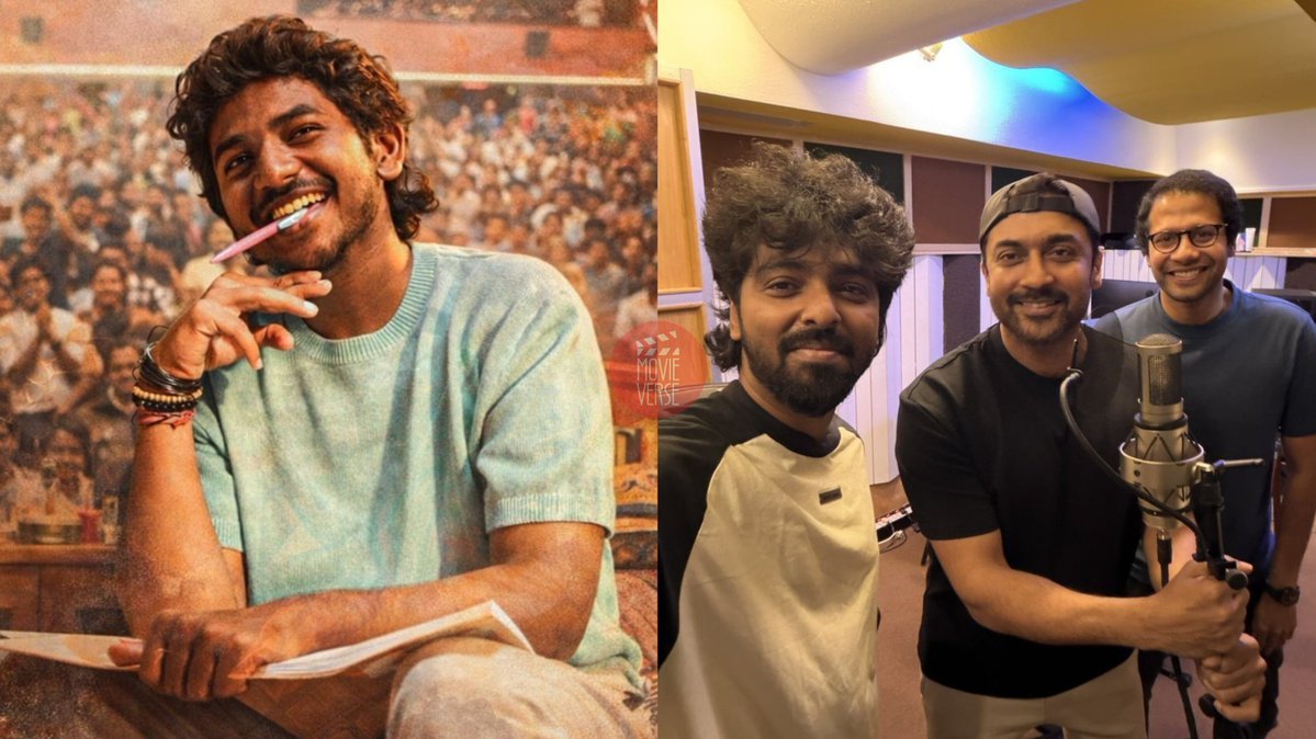 iammoviebuff007's tweet photo. #KenKarunaas wrote lyrics for four Songs in #Youth..⭐ A Simple and catchy lyrics.. Waiting to see how's he's gonna write for #Suriya..🤝  Suriya - GVP - Ken.. Expecting a Chartbuster Vibe number like Mutta Kalakki..💥 https://t.co/TU4jiiLTB4