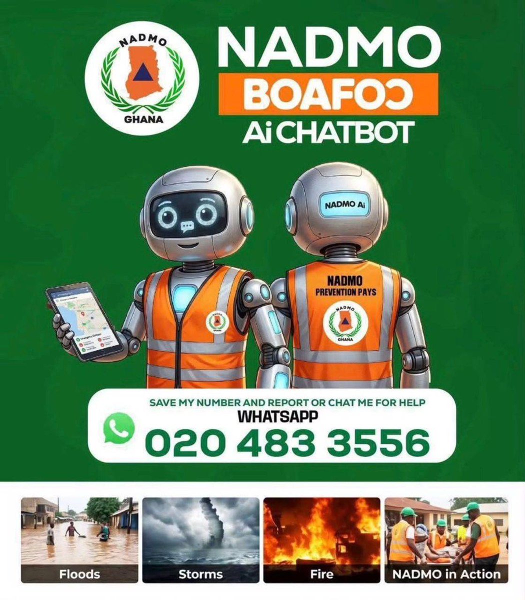 PentTvGh's tweet photo. 🚨 EMERGENCY HOTLINES: In case of any flood-related emergency or rescue need this morning, keep these official numbers handy.

 *NADMO Toll-Free: 112
 *NADMO Hotlines: 0302964884 | 0299350699 | 0299350030 | 0299350244
 *Fire Service (GNFS) Toll-Free: 192 / 112
 *Fire Service Hotlines: 0302 772 446 | 0299 340 383 | 0299 340 643

Please avoid flooded roads, stay on higher ground, and share this to save lives!

#AccraFloods | #SafetyFirst | #Ghana | #Penttvgh