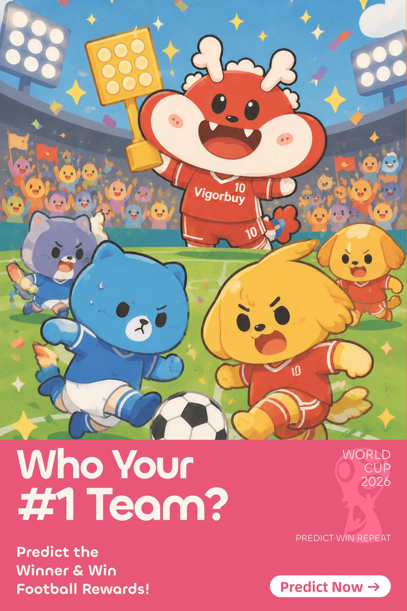 Vigorbuy's tweet photo. 🏆 Vigorbuy World Cup Prediction Contest is LIVE ⚽

Predict match results &amp; win jerseys or sneakers 👟🔥

🎁 Rewards:
🏆 Sneakers
🥇 Jersey set
🥈 Training kit
🥉 20% shipping coupon
🎫 15% product coupon
👉 Join: https://t.co/q44EcUxBJr
#Vigorbuy #WorldCup  #Football #Giveaway https://t.co/md7VDZUYuJ