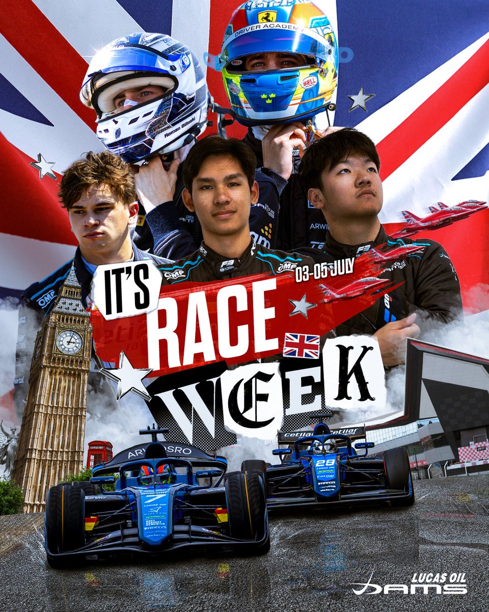 damsracing's tweet photo. Next stop: Silverstone for the next Grand Prix! The race weekends just keep coming, and we’re loving every minute of it! ⚡️🤪🇬🇧

#DAMSLucasOil #f2 #f3 #raceweek #silverstonegp https://t.co/yvv6rVFJ0L