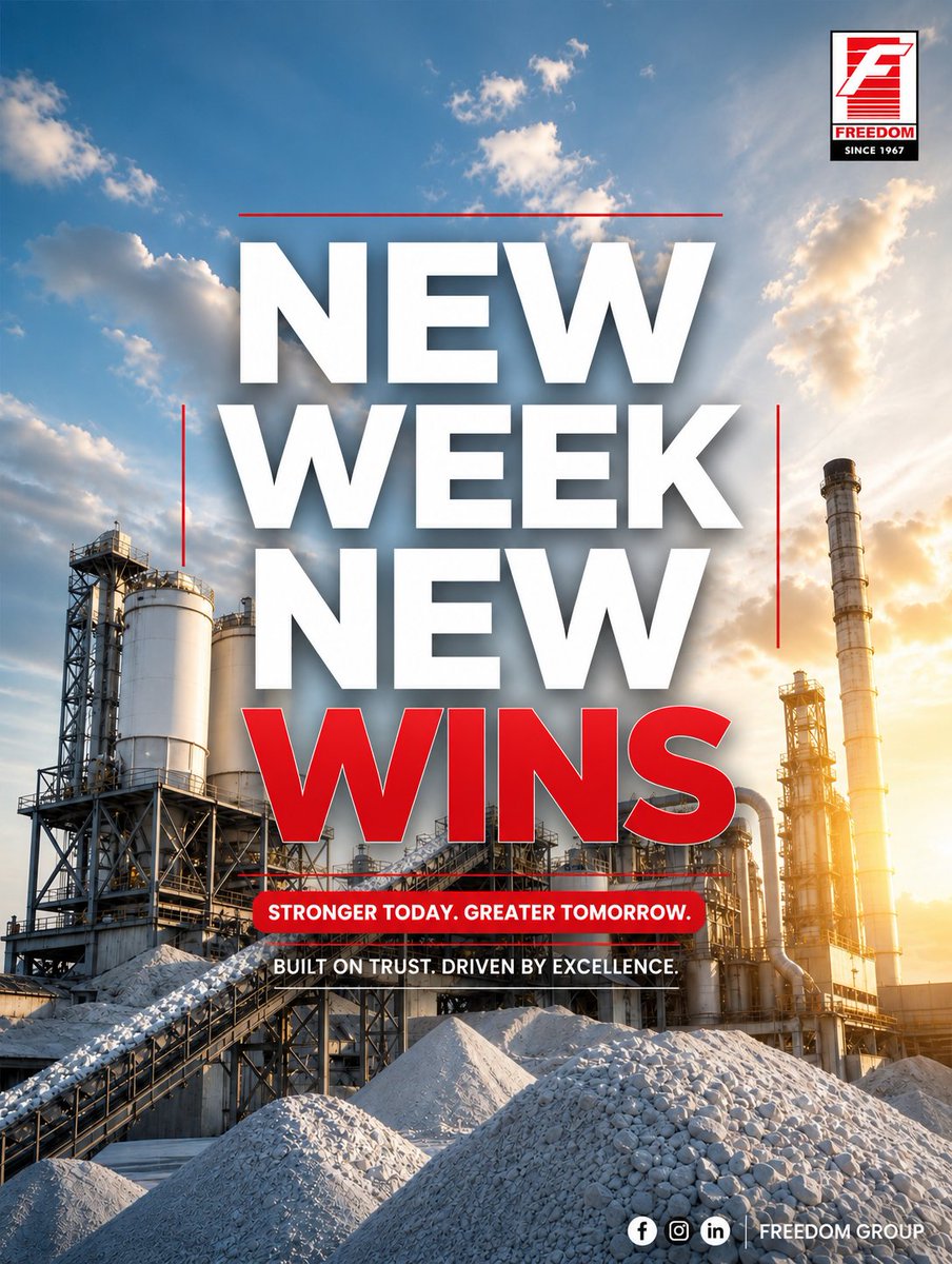 FREEDOMMINERAL's tweet photo. Success isn't built in a day—it's built through consistent effort, purposeful action, and the determination to keep moving forward.
As we begin a new week, let's embrace every opportunity to learn, grow, and create lasting value.
Wishing you a productive and fulfilling week ahead https://t.co/gmtmesZ3kx