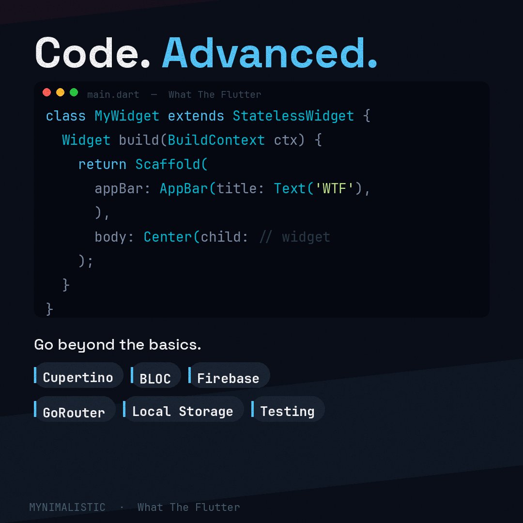 mynimalist_dev's tweet photo. Named it What The Flutter so you'd remember it. You're welcome.
Widgets. Code examples. Advanced topics. Open source repos. All in one free app built for Flutter developers.
Free on Google Play. Link below.
https://t.co/w7ZWWSdaad

#flutter #dart #Coding https://t.co/4VXOx68BPN
