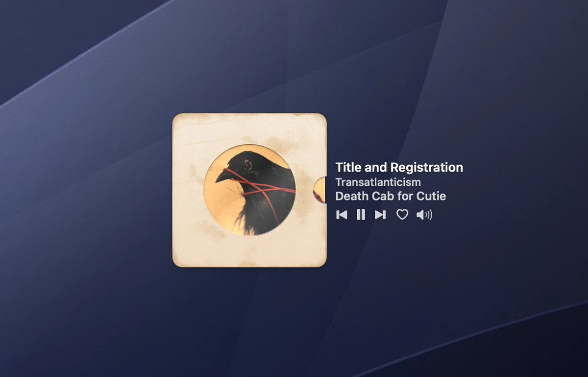 The Death Cab for Cutie album Transatlanticism shown in Sleeve on macOS
