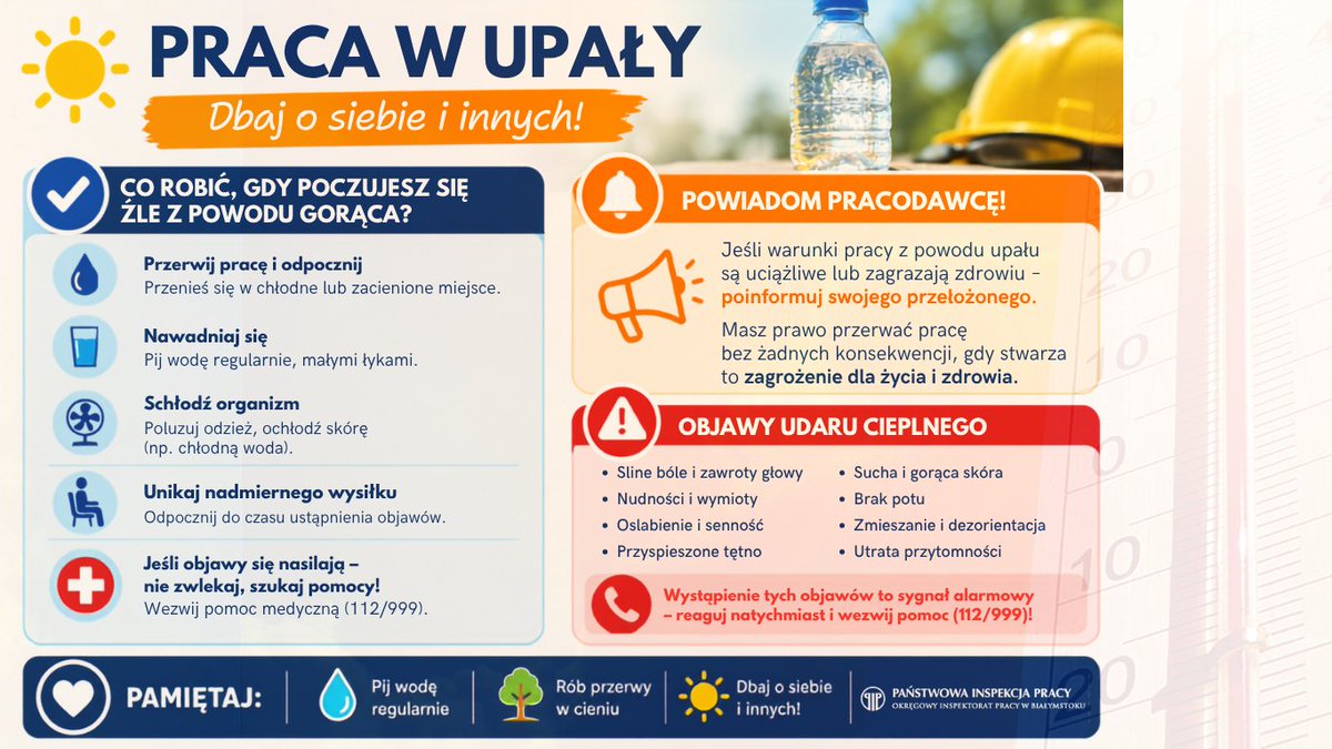 OIP_Bialystok's tweet photo. #BHP #Praca #Upał #Udar #Zdrowie https://t.co/Oz6UNROfYc