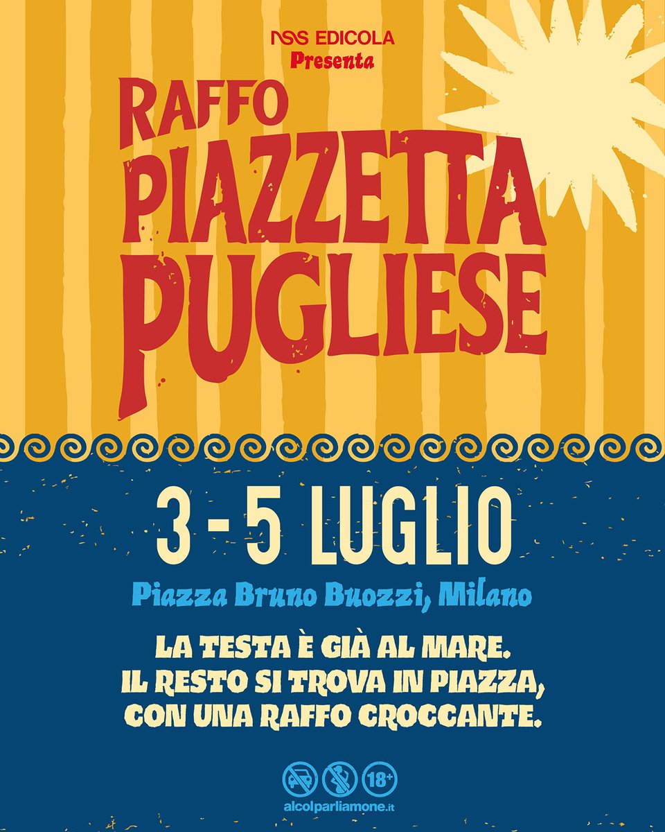 emarazzifull's tweet photo. ITALIAN ADV - RAFFO A MILANO CON “PIAZZETTA PUGLIESE”
Il 3 e 4 luglio Raffo inaugura “Piazzetta Pugliese” in Piazza Bruno Buozzi, un’iniziativa che reinterpreta la piazza come spazio di aggregazione contemporanea. https://t.co/7Dvpb596sg