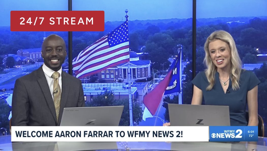 cbkmediamgt's tweet photo. That is client @aaronfarrarNews making his @WFMY morning anchor debut today with co-anchor @MeghannMollerus and @JamesWFMY Fun team to watch!
#GreensboroTVNews
#WFMY
#NewsAnchor
#MorningShow
#TeamCBK https://t.co/nhfKPRDVHM