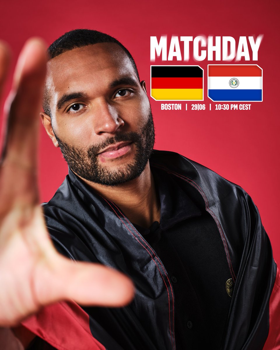 FCBayern's tweet photo. 𝑴𝑨𝑻𝑪𝑯𝑫𝑨𝒀 in der K.o.-Runde! 🔥👊

🇩🇪 Unsere deutschen Jungs wollen gegen Paraguay das Achtelfinale klar machen. Pack ma's! 💪 https://t.co/IQD3Y00tsu