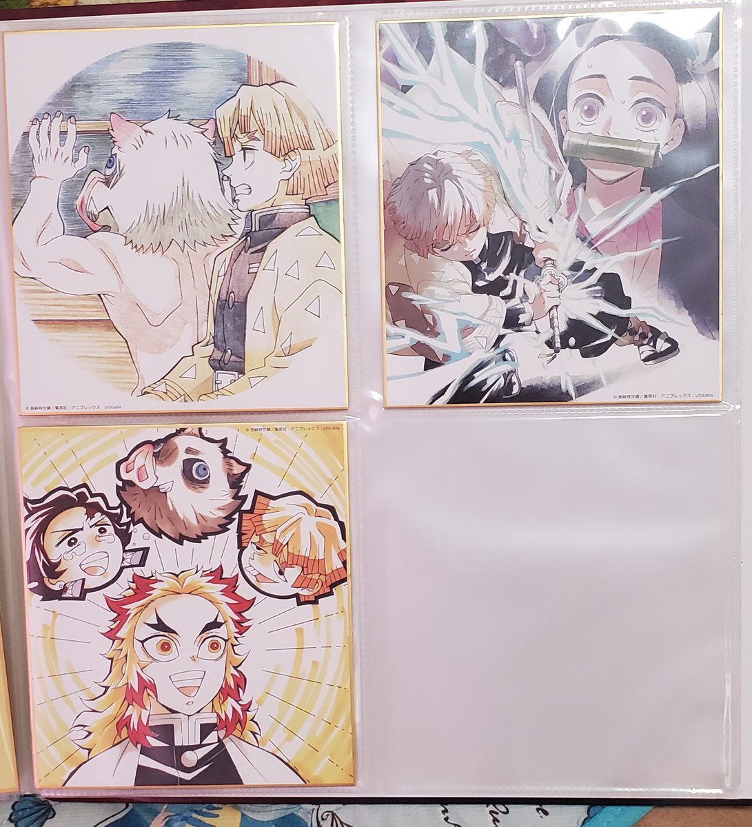 seramoon_0630's tweet photo. グッズ整理の為、お譲り致します🙇‍♀️
鬼滅の刃 全集中展 ミニ色紙 無限列車 遊郭編 ufotable
譲▶︎画像1～9枚目の物
求▶︎ALT参照
1～4枚目は画像10枚目のバインダーに入れておりました。
5～9枚目の画像は12枚目のバインダーにいれておりました。
大阪でしたらバインダー毎お手渡し可能です。⬇ https://t.co/W3kzvr31ZQ
