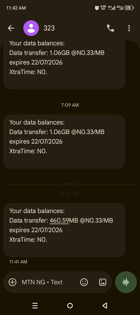 miscal_007's tweet photo. @MTN180 @MTNNG @StanbicIBTC @MTNNG just this morning to check on my data twice,l just realized some data have been remove without using the data from 1.6GB to now to 460 MB , please return my data my line 08135449352 please https://t.co/iwpDBpKXrZ