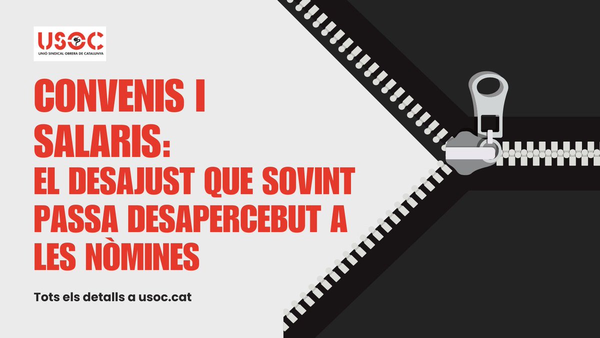 usocatalunya's tweet photo. 📥 Convenis i salaris: el desajust que sovint passa desapercebut a les nòmines

🔍 Sovint, els desajustos salarials no es deuen a errors evidents en la nòmina, sinó a una aplicació incorrecta del conveni o de la seva referència. 

🔗 Tots els detalls a https://t.co/7Gp8Lw9eRH https://t.co/UvatYFNE9C