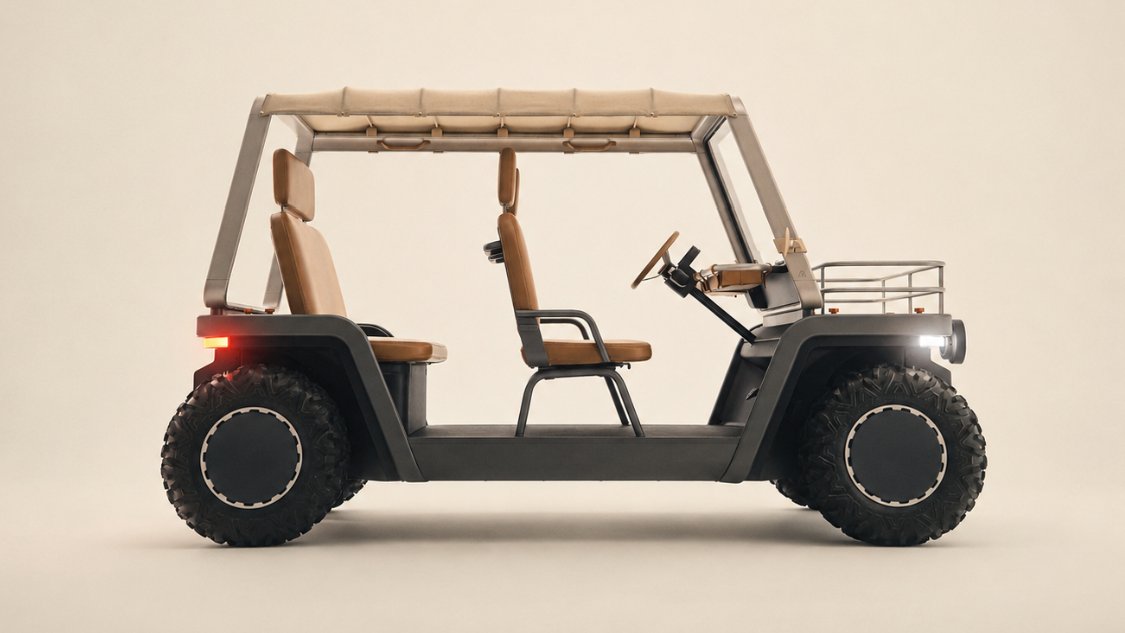 dwhilldesign's tweet photo. #designoftheday The Amble One reimagines the traditional golf cart cart as an object of thoughtful design that reminds me of the lunar rover. Its open-air architecture, honest materials & restrained simplicity transform short trips into memorable adventures. https://t.co/2CKeVnac1o