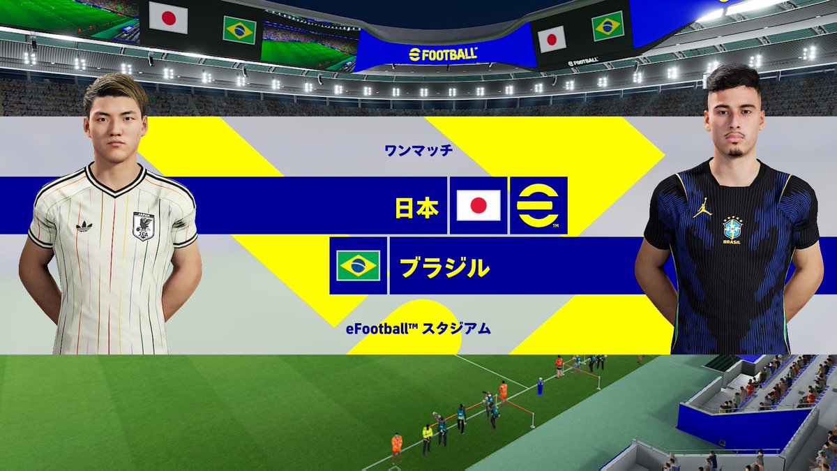 mcdreamy55's tweet photo. 以前私がeFootballでシミュレーションした
日本対ブラジル。

結果は3-0で日本が圧勝だった。

久保建英、上田綺世がゴール。

この悪ノリのゴールパフォーマンスも見せてほしい。

勝つ！日本🇯🇵 https://t.co/lfzjyIvoVH