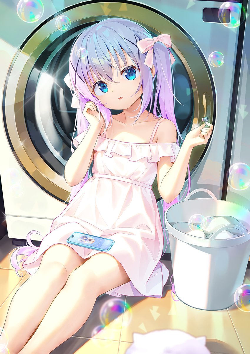 usagi_takumichi's tweet photo. 「自分の服を洗濯していますよ～私いい子になりましたか？」
#ごちうさ https://t.co/k8XSJQe26M
