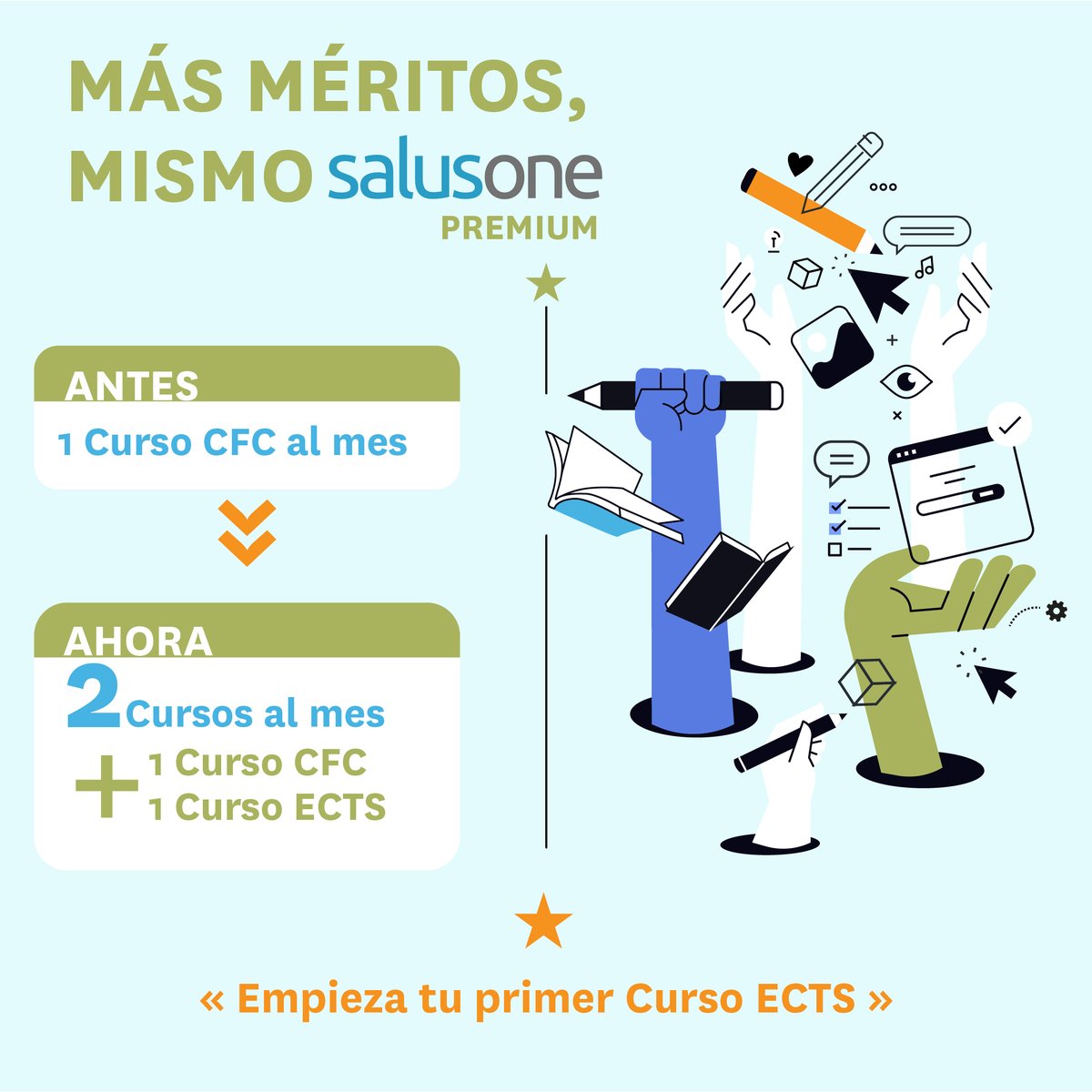 EnfermeriaJaen's tweet photo. 📱Desde SalusOne siguen incorporando nuevas ventajas para los/las colegiados/as

A partir de ahora, además de un Curso CFC mensual, también podréis realizar un Curso ECTS cada mes: 

• 1 Curso CFC 👉 https://t.co/cOuzWxLtzG
• 1 Curso ECTS 👉 https://t.co/VQhs5UDcTE https://t.co/Ostnl0fuk9