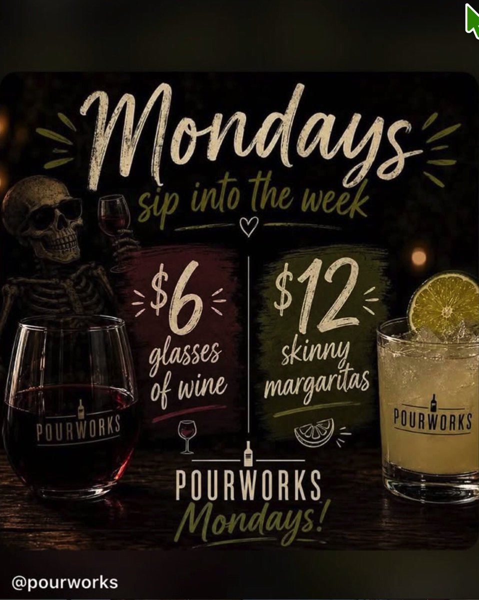 PourWorks's tweet photo. Monday Mondays donโt have to suck.
$12 skinny margaritas at Pourworks ๐โ๐ฉ
$6 glasses of wine๐ท
Stop by and fix your week.
World Cup knockout game Germany ๐ฉ๐ช vs Paraguay ๐ต๐พ 4:30 pm!
#Pourworks #MargaritaMondays #SkinnyMargarita #RaleighBars #ncbars https://t.co/MzgL33zVIw